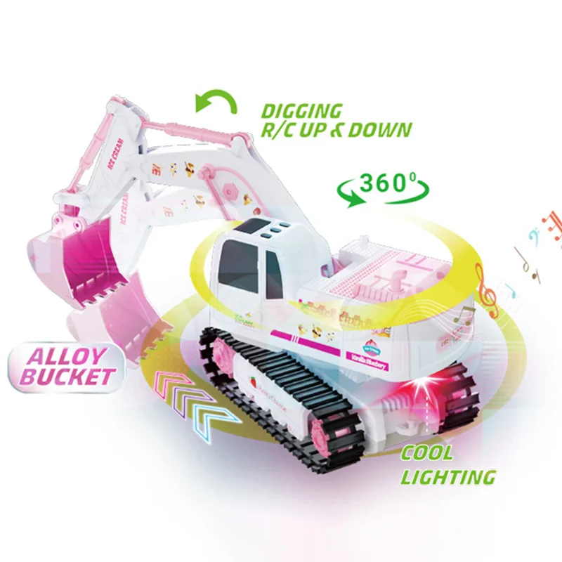 Pink RC Excavator for Kids 1/24 Scale 6 Pink RC Excavator for Kids 1/24 Scale - Image 6