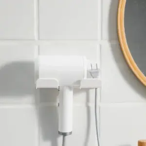 Wall-Mounted Hair Dryer Holder in Black or White 10 S5f3e63cc113f4c7fbc43335ab91bd9365