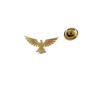 3D Eagle Pin Brooch in Gold, Silver, Black