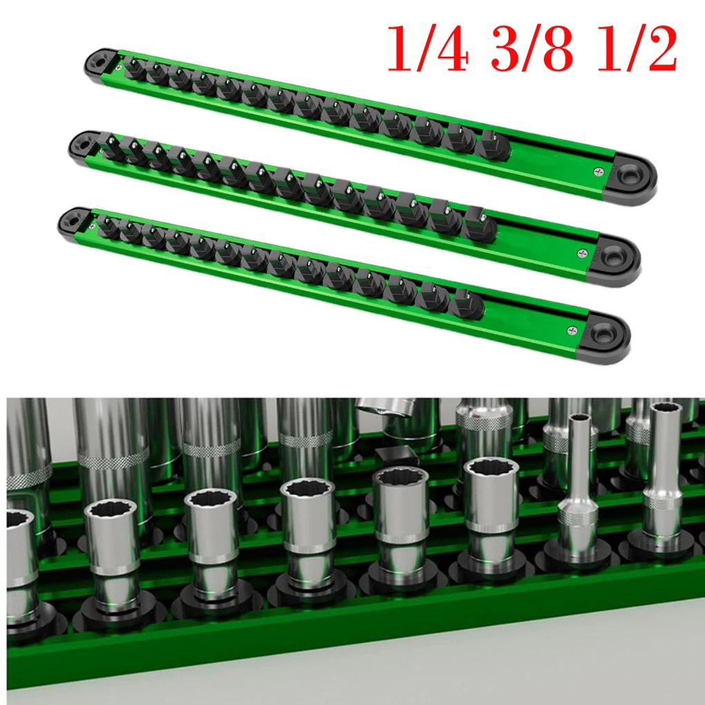 Green Magnetic Socket Organizer for 12-14 Sockets 2 Green Magnetic Socket Organizer for 12-14 Sockets - Image 2