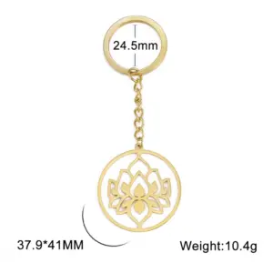 Stainless Steel Lotus Keychain for Spiritual Symbolism 14 S6133e845b6b14804b19318e09c292dccS
