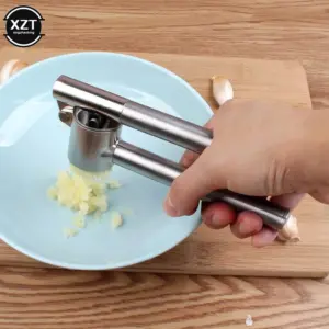 Stainless Steel Garlic Press with Peeler