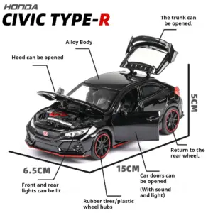 White 1:32 Honda Civic Type-R Diecast Model 15 S618e96f84ad24698a94f274163fe596dq