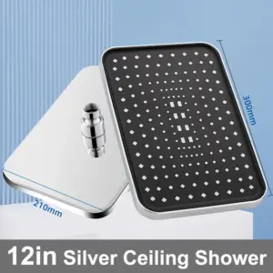 12-Inch Rectangular Rainfall Shower Head in Chrome 16 S619b2ff1631c4f338b03201913b893fa1