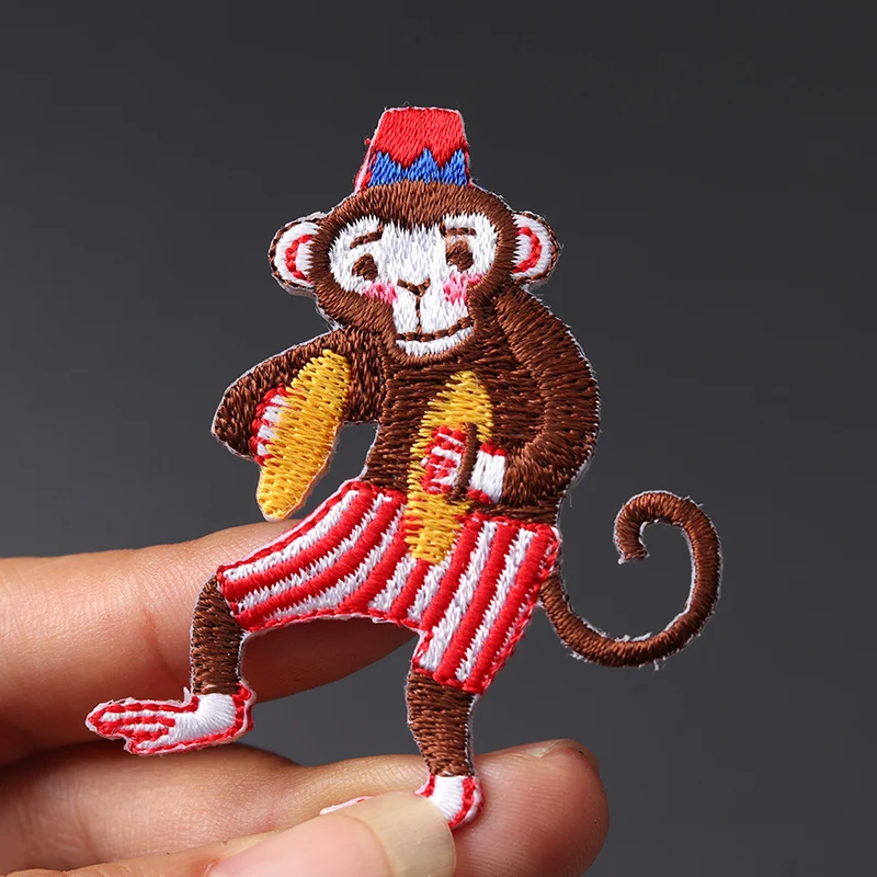 Circus Performance Monkey Embroidered Patch 3 Circus Performance Monkey Embroidered Patch - Image 3