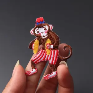 Circus Performance Monkey Embroidered Patch