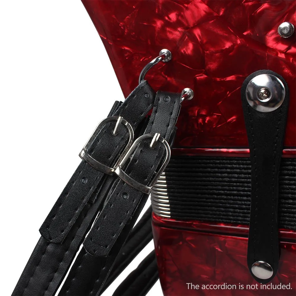 Red Adjustable Accordion Shoulder Straps for 16-120 Bass 2 Red Adjustable Accordion Shoulder Straps for 16-120 Bass - Image 2