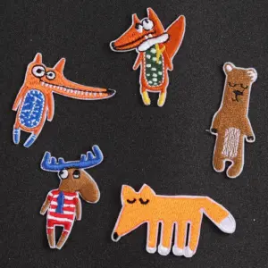 Cartoon Animal Iron-On Patches Set of Five