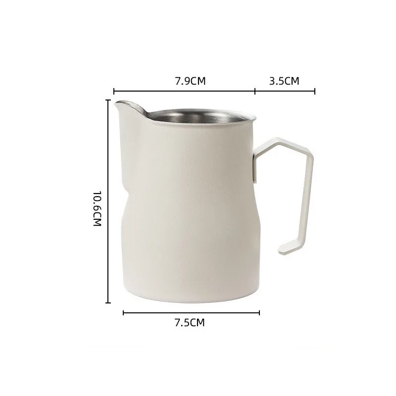 White 350ml Stainless Steel Milk Frothing Pitcher 7 White 350ml Stainless Steel Milk Frothing Pitcher - Image 7