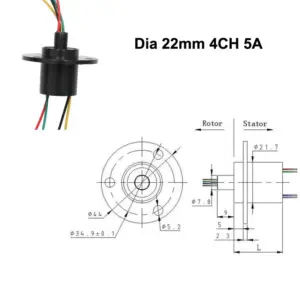 22mm Compact Electromechanical Slip Ring for Power and Data 11 S6314c34b69e441cc8e7e1451d577af3aq