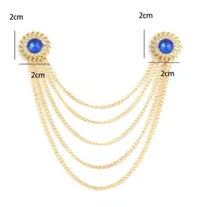 Vintage Multi-layer Chain Brooch in Gold Tone 7 S631721c1362a454ea0afbc89c775d006p