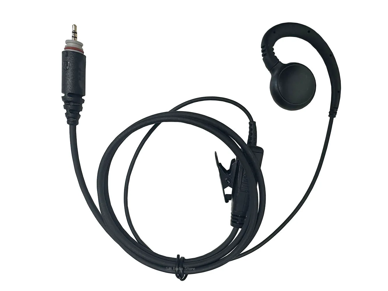 Black Earpiece Headset with PTT Mic for Motorola Models 2 Black Earpiece Headset with PTT Mic for Motorola Models - Image 2