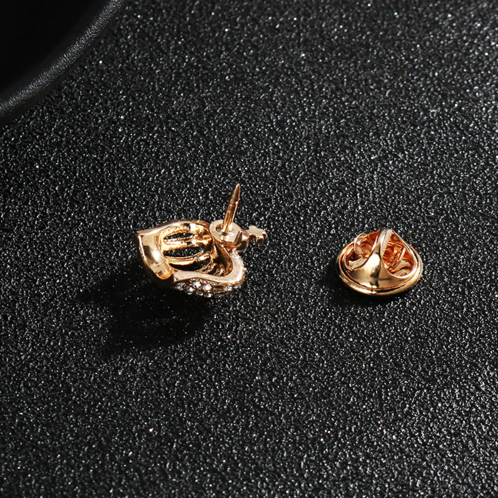 Vintage Openwork Crown Brooch with Rhinestones 6 Vintage Openwork Crown Brooch with Rhinestones - Image 6