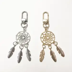 Elegant Dream Catcher Keychain in Champagne Gold 11 S633b466934f6437895d2196c123d039cQ