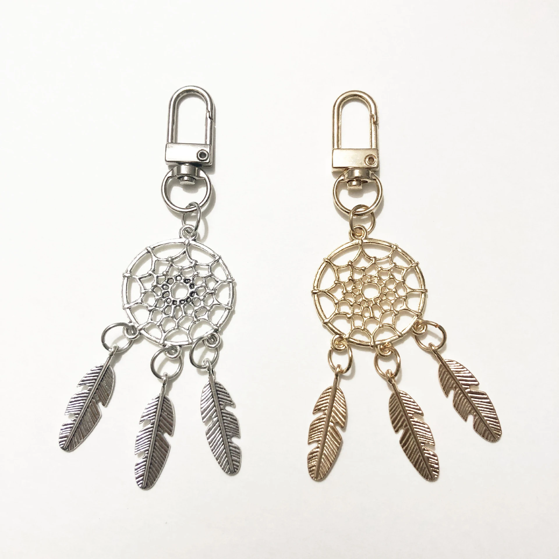 Elegant Dream Catcher Keychain in Champagne Gold 2 Elegant Dream Catcher Keychain in Champagne Gold - Image 2