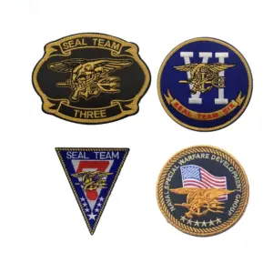 Seal Team Hook and Loop Embroidered Patch Set