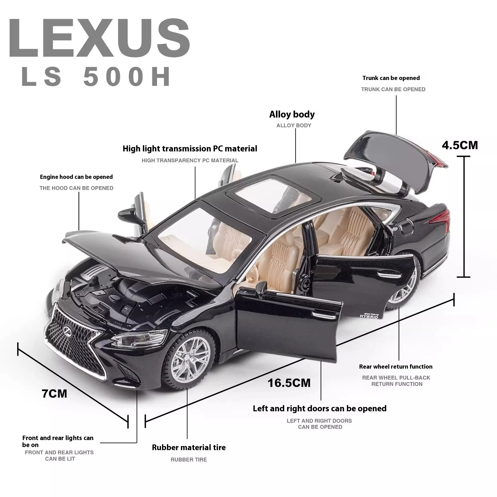 1/32 Lexus LS500H Diecast Model Collection 3 1/32 Lexus LS500H Diecast Model Collection - Image 3