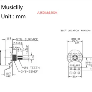 CTS 450 Series Guitar Potentiometer Set 12 S641cd36cbf1c4b1dbd6150f9d6aa928bA