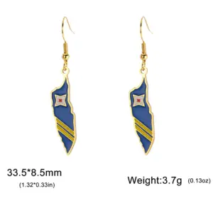 Stainless Steel Aruba Map Earrings 13 S641e818f431341749c5343e8f3c7ec58X