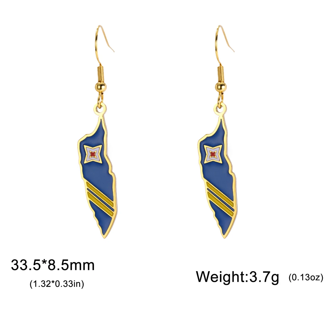 Stainless Steel Aruba Map Earrings 7 Stainless Steel Aruba Map Earrings - Image 7