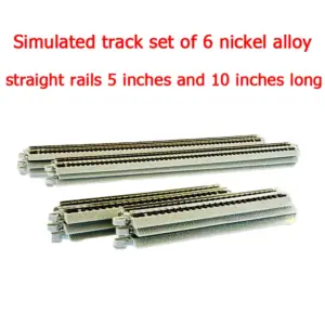 N-Scale 6 Straight Train Tracks (5" & 10") Set