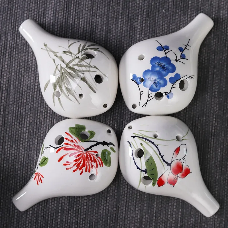 6-Hole Mid-Tone C Ocarina with Hand-Painted Floral Design 3 6-Hole Mid-Tone C Ocarina with Hand-Painted Floral Design - Image 3