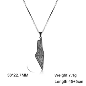 Stainless Steel Israel Palestine Map Necklace 17 S6499d2c0d9544538bba0be98ab7e0d97o