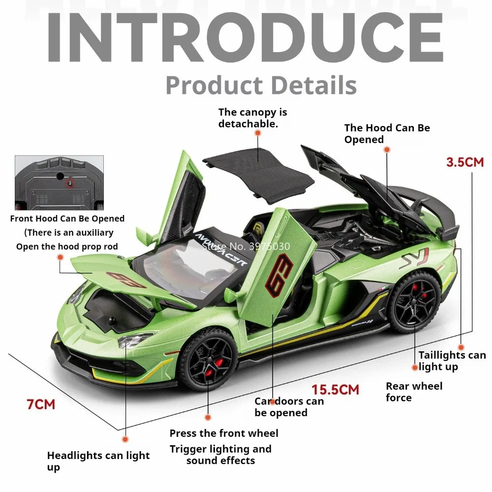 Vivid 1:32 SVJ63 Sports Car Model 2 Vivid 1:32 SVJ63 Sports Car Model - Image 2