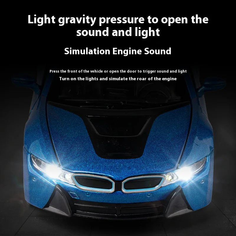 Blue 1:32 Diecast Alloy Sports Car Model 3 Blue 1:32 Diecast Alloy Sports Car Model - Image 3