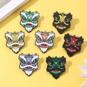 Lion Rising Brooch with Five Tiger General Design 11 S6550f80253cc4b4f8f30d82a19facab3S