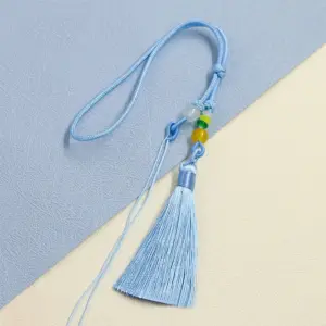 Pastel Pink Handwoven Tassel with Beads 13 S655e326157f04f22b2a80a4c81457939X