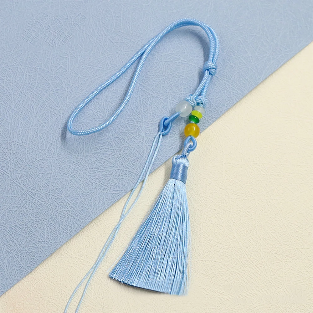 Pastel Pink Handwoven Tassel with Beads 6 Pastel Pink Handwoven Tassel with Beads - Image 6