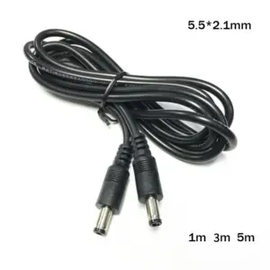 Durable Black DC Male-to-Male Extension Cable