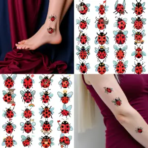 Vibrant Ladybug Temporary Tattoos (Set of 54) 11 S66336b814c4c47c4881d08ef788f3700X