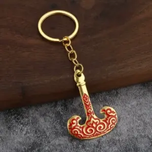 Neo-Gothic Stainless Steel Gold-Tone Keychain Pendant 15 S6648ee2304e34967a3e9020f0917070eX