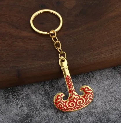 Neo-Gothic Stainless Steel Gold-Tone Keychain Pendant 6 Neo-Gothic Stainless Steel Gold-Tone Keychain Pendant - Image 6