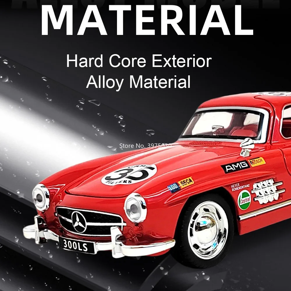 Vintage Silver Mercedes-Benz 300SL Diecast Model 3 Vintage Silver Mercedes-Benz 300SL Diecast Model - Image 3