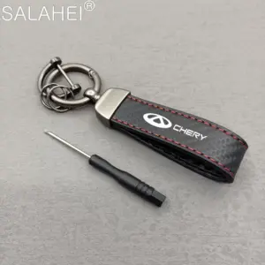 Black Suede Car Keychain for Chery and BMW 7 S66e289657fec4247bfb2593d6d440e8bP