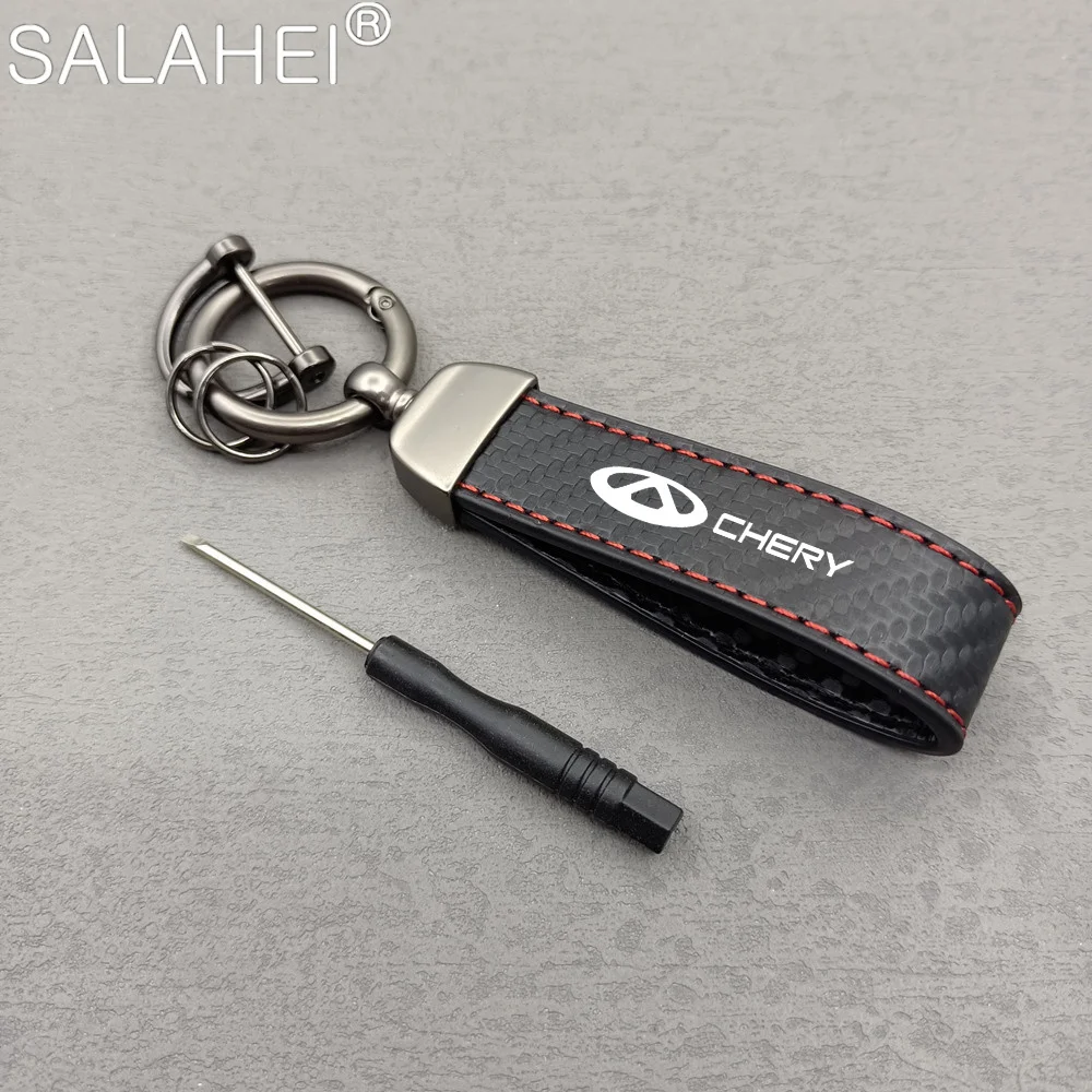 Black Suede Car Keychain for Chery and BMW 2 Black Suede Car Keychain for Chery and BMW - Image 2