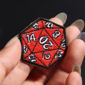 Vibrant 20-Sided Die Iron-On Patch