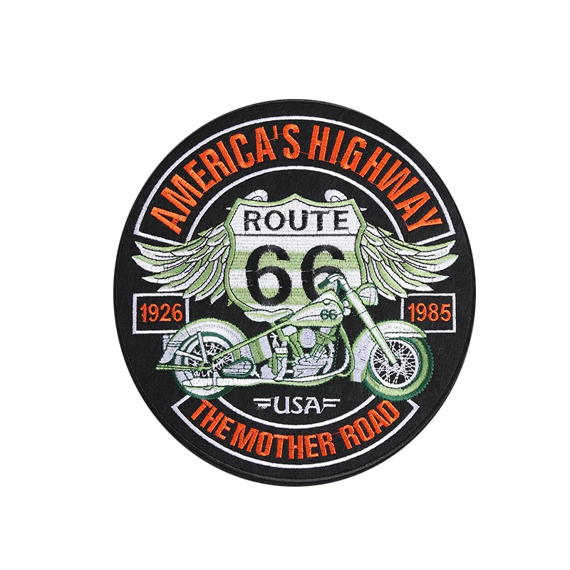 Punk Circular Badge Patch Route 66 Design 4 Punk Circular Badge Patch Route 66 Design - Image 4