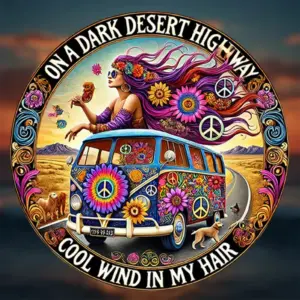 Vintage 8-Inch Psychedelic Desert Metal Sign 8 S67bd7464521c4efbaf407979cdd3aefe1