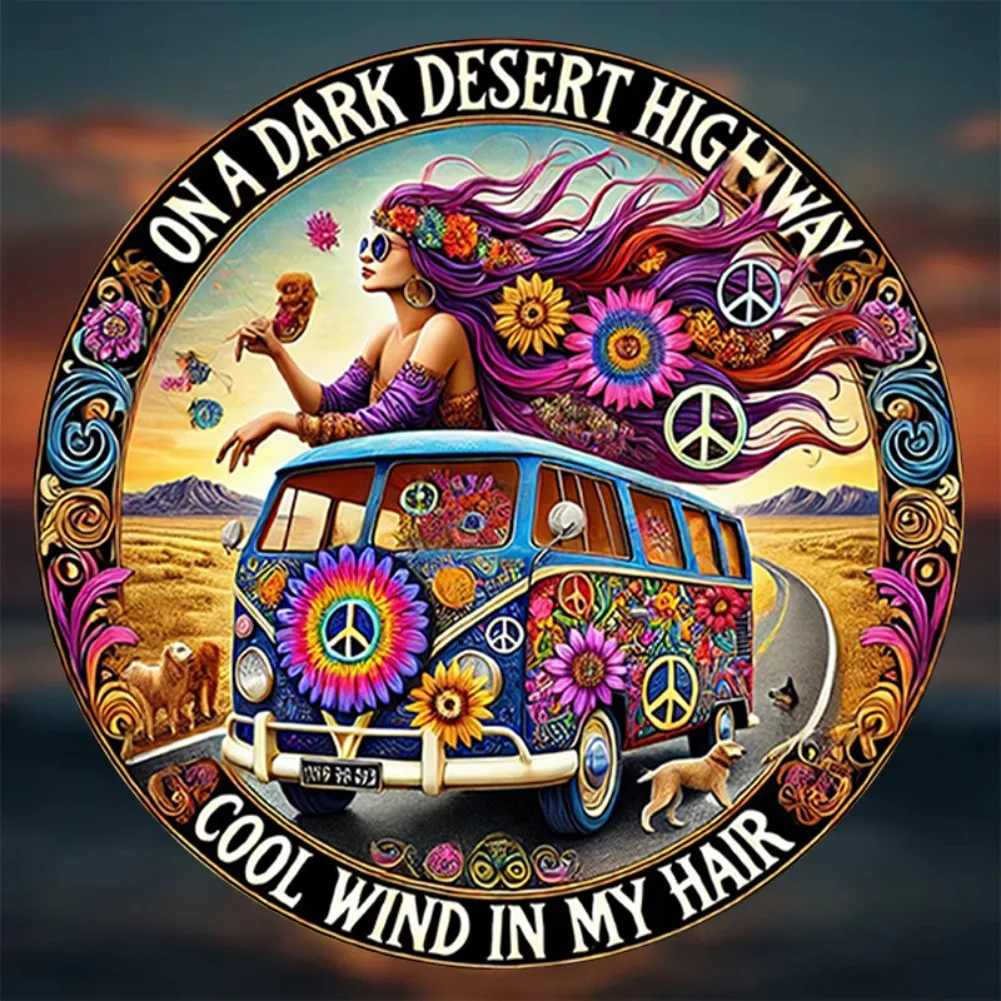 Vintage 8-Inch Psychedelic Desert Metal Sign 4 Vintage 8-Inch Psychedelic Desert Metal Sign - Image 4
