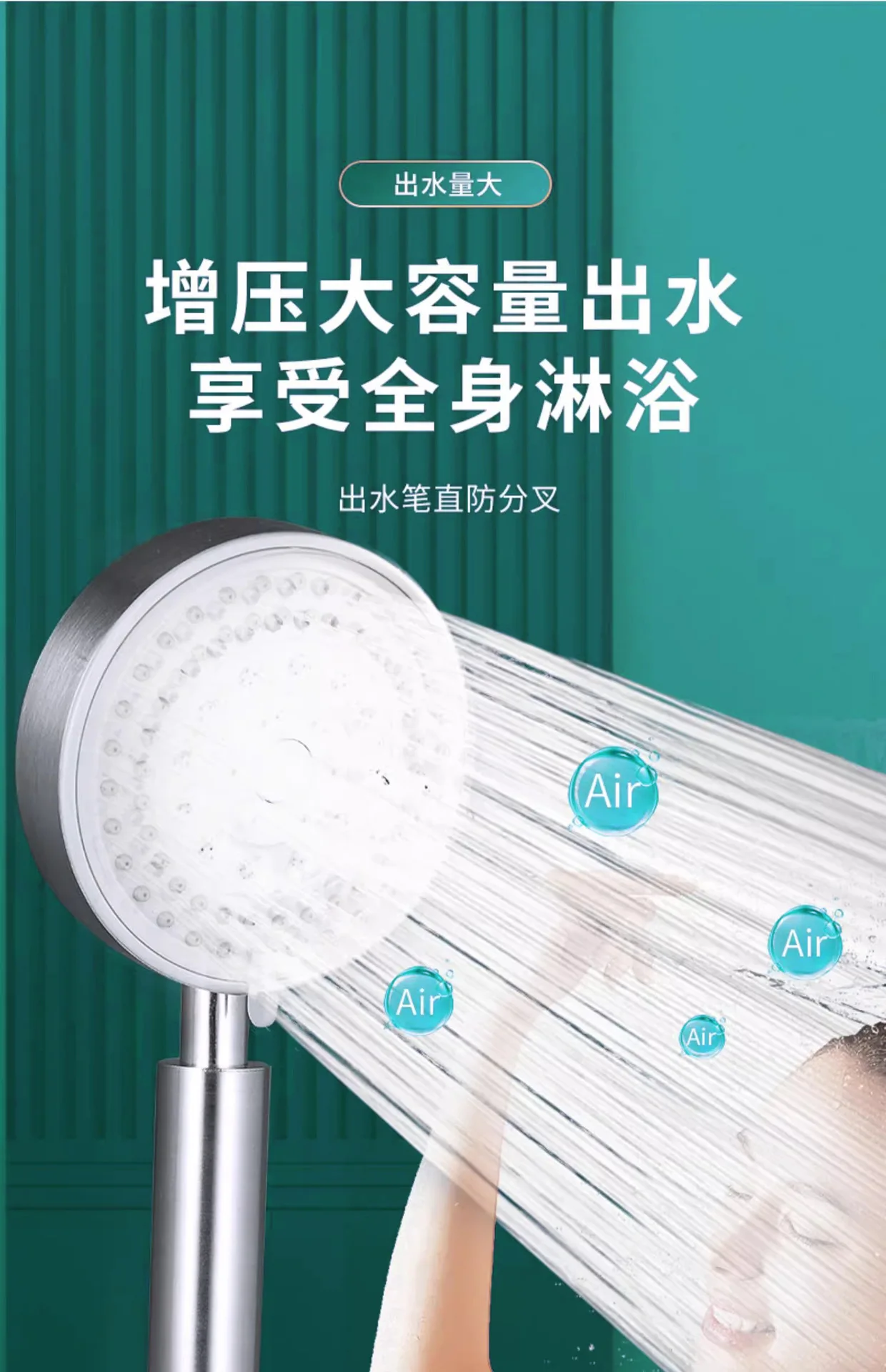 Stainless Steel Rainfall Shower Head with 5 Modes 6 Stainless Steel Rainfall Shower Head with 5 Modes - Image 6