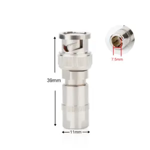 Rhodium Plated BNC Connector for High-Frequency 10 S68ee57fa27de48f68b878f80c0e14e920