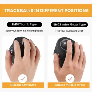 Black Wireless Trackball Mouse with 44mm Ball 12 S68f37514f03f4ece884c1992ac309822I