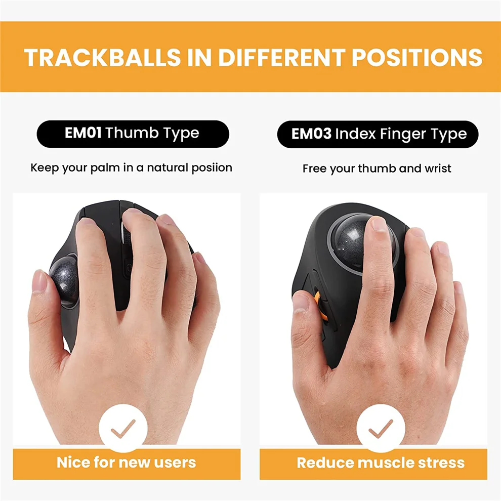 Black Wireless Trackball Mouse with 44mm Ball 6 Black Wireless Trackball Mouse with 44mm Ball - Image 6