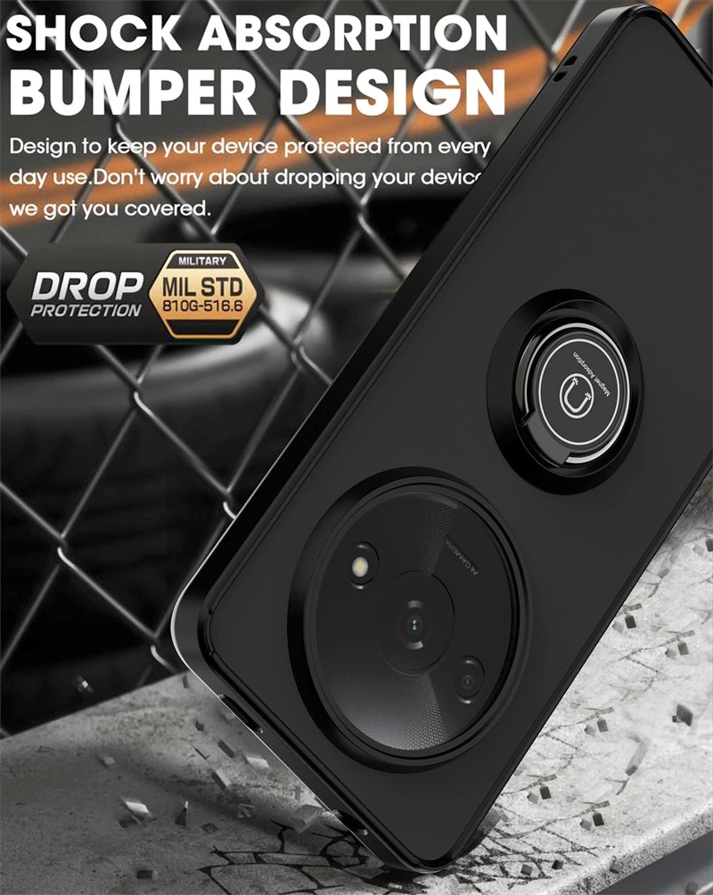 Xiaomi Redmi A3 Matte Shockproof Case with Ring Stand 6 Xiaomi Redmi A3 Matte Shockproof Case with Ring Stand - Image 6