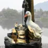 Resin Duck Garden Statue with Solar Lights