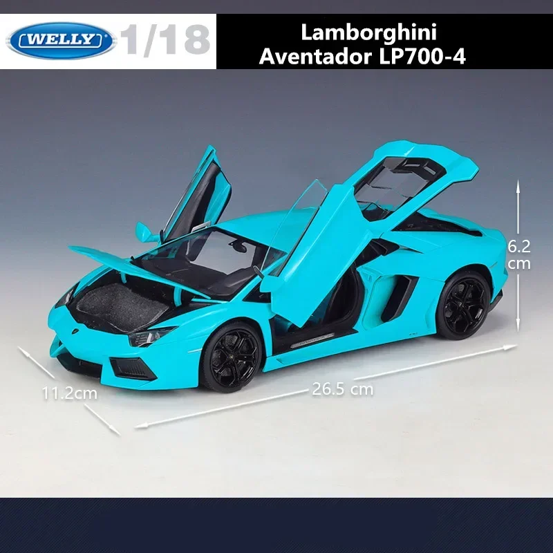 Blue Lamborghini Aventador LP700-4 Model 1:18 Scale 5 Blue Lamborghini Aventador LP700-4 Model 1:18 Scale - Image 5